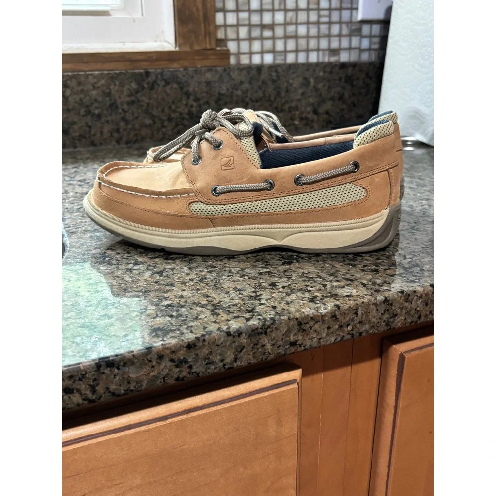 Sperry Top-Sider Billfish Tan Leather Boat Shoes Kids 6.5M YB46122A Loafers
